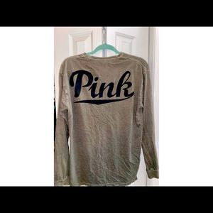 Cozy Olive Long-Sleeve Tee by PINK